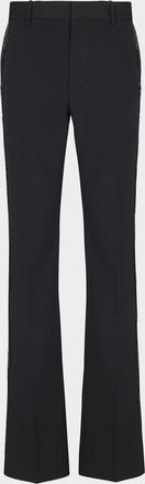 Balmain Men & apos;s Straight-Leg Trousers with Crystal Embroidery