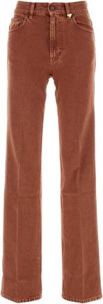 Chlo&eacute; Brown Straight High Rise Jeans