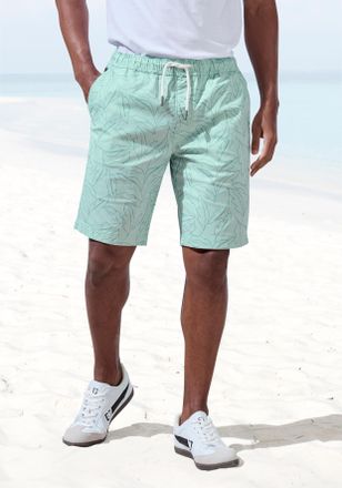 John Devin Shorts JOHN DEVIN Bermuda, Herren, Gr. XXL, N-Gr, blau (t&uuml;rkis bedruckt), Web, Obermaterial: 97% Baumwolle, 3% Elasthan, bedruckt, regular fit kurz, H
