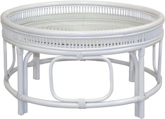 Hofmann Living and More Couchtisch Rattan-Couchtisch mit oder ohne Glasplatte lieferbar