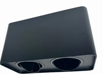 Trade Shop Trade Shop Traesio - Trade Shop - Porta Faretto Doppio Orientabile Da Soffitto Nero Per Faretto Gu10 Gu5.3 P34-n2