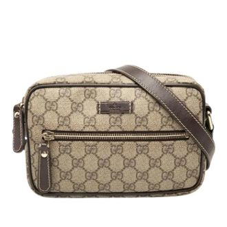 Gucci Pre-owned Vintage Canvas Crossbody Bag - Dames - Pre-owned - Beige - Maat: ONE Size Leer