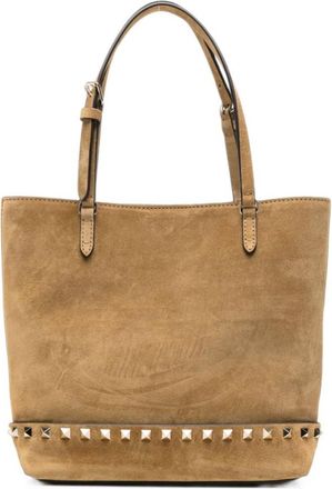 Valentino Garavani Beige Rockstud Small Tote