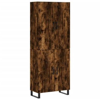 vidaXL Vidaxl - Aparador Alto Madera Contrachapada Roble Ahumado 69,5x34x180 Cm