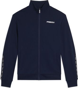 Freddy Felpa collo alto full zip in interlock di cotone