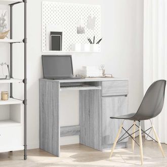 Berkfield Home Desk Grey Sonoma 86x49x76 cm Engineered Wood | Size: 86 x 49 x 76 cm
