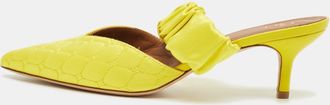 Malone Souliers Yellow Satin Maisie Mules