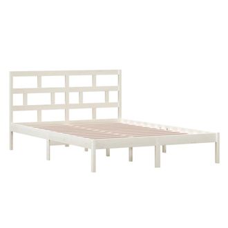 vidaXL Vidaxl - Estructura De Cama De Madera Maciza De Pino Blanco 140x200 Cm