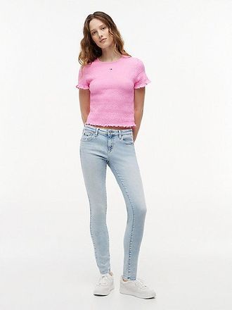 Tommy Hilfiger Vaqueros ce&ntilde;idos de talle bajo deste&ntilde;idos