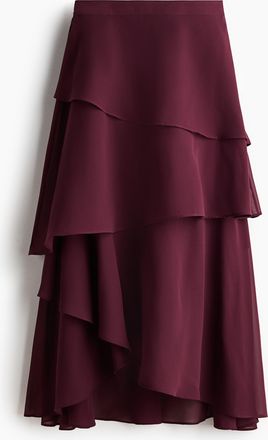 H&M Volantjupe aus Chiffon - Red
