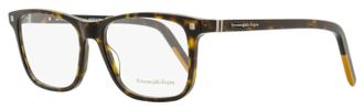 Ermenegildo Zegna Mens Vicuna Rectangular Eyeglasses EZ5187 052 Dark Havana 56mm