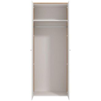 Dmora Guardaroba 2 Ante Santadi, Armadio Camera da Letto Appendiabiti, un Ripiano, 2 Ante, 80.5x203.5h cm Bianco