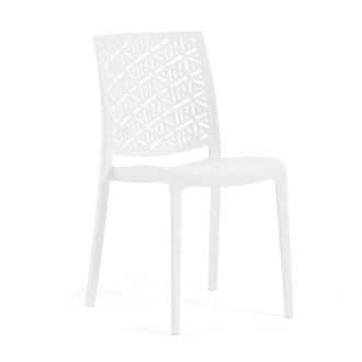 Siediti Fuori e Dentro Conjunto de 6 sillas de resina para interior o exterior blancas
