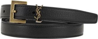 Saint Laurent Logo Leren Riem - Heren - Riemen - Zwart - 105 CM - Leer - Accessoires