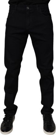 Dolce & Gabbana Black Cotton Stretch Slim Fit Men Denim Jeans Elastane Clothing