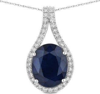 Diana M. Jewels 14K 4.63 Ct. Tw. Diamond & Blue Sapphire Pendant