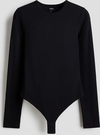 H&M Sculpting Tangabody mit Langarm - Schwarz