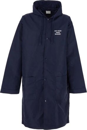 Dr&ocirc;le de Monsieur La Parka Slogan - Heren - Regenjassen - Blauw - M - Nylon - Jassen
