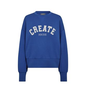 Mos Mosh MMCelli O-Ls Sweatshirt - Dames - Sweatshirts - Blauw - M - Hoodies & sweatvesten