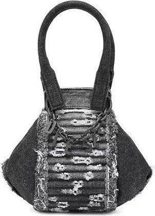 Diesel Stijlvolle zwarte dames crossbody tas - Dames - Handtassen - Zwart - ONE Size - Katoen - Tassen