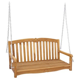 vidaXL Banco Columpio Natural 114 X 60 X 60,5 Cm Madera De Teca Maciza Vidaxl