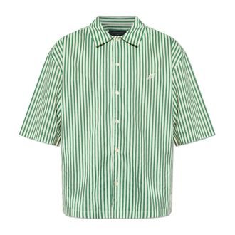 AllSaints Chopin Shirt - Heren - Korte mouwen Overhemden - Groen - M - Katoen - Overhemden