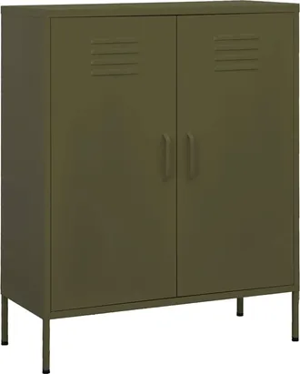 vidaXL Armario De Almacenamiento Acero Verde Oliva 80x35x101,5 Cm Vidaxl