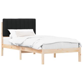 vidaXL Estructura De Cama Con Cabecera Tapizada Natural Y Negro Vidaxl
