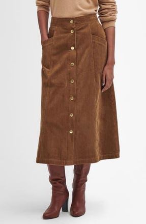 Barbour Samara Cotton Corduroy Midi Skirt in Sienna at Nordstrom Rack, Size 10 Us / 14 Uk