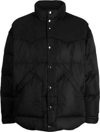 Undercover high-neck puffer jacket - men - Nylon/Polyester/Nylon/Down/Feather/Cotton - 4 - Black