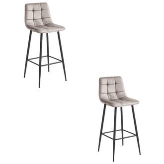 OEM Taburete Arceto - Terciopelo Beige Oscuro / Patas Negras X 2