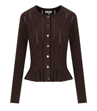 Elisabetta Franchi Coffee Cardigan