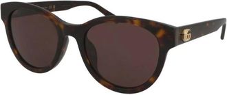 Gucci Oversized Ronde Zonnebril - unisex - Zonnebrillen - Bruin - 54 MM - Accessoires