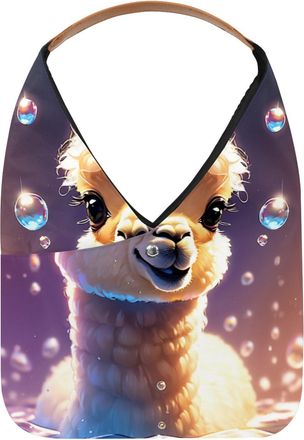 Generic Lovely Alpacas Swims Underwater Reusable Lightweight Grocery Bags - Foldable Into Compact Pouch, Washable & Sturdy, Multipurpose for Shopping and Trav