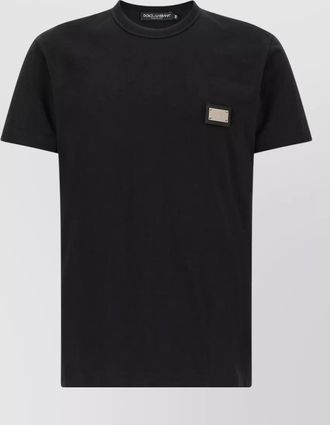 Dolce & Gabbana logo front crew neck straight cut t shirt