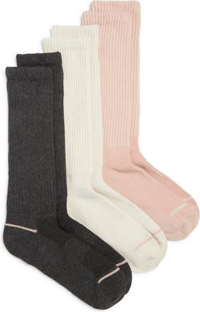 Nordstrom Athleisure Slouch Assorted 3-Pack Crew Socks in Pink Multi Pk at Nordstrom, Size 9-11