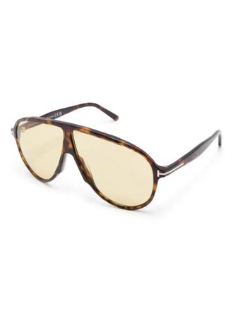 Tom Ford Eyewear TF1211 Tortoiseshell Aviator Sunglasses - Brown