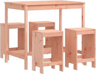 vidaXL Mesa Alta Y Taburetes De Jard&iacute;n 5 Piezas Madera Maciza Douglas Vidaxl