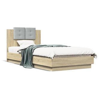 Berkfield Home Bed Frame without Mattress Sonoma Oak 100x200 cm in Light Tan