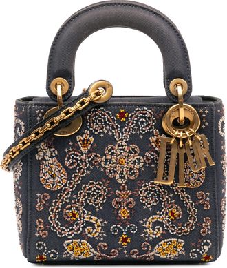 Dior Pre-owned Womens Lady Top Handle Bag - Dark Grey Textile - One Size