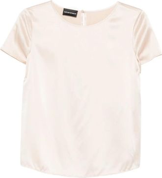 Emporio Armani Silk Top - Dames - Blouses - Roze - S - Satijn - Overhemden