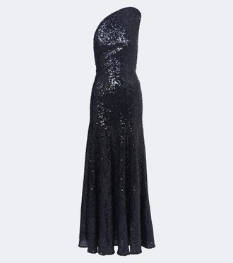 CHRISTOPHER ESBER Sequined one-shoulder open-back gown