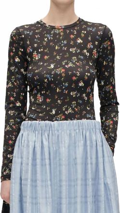 Stine Goya Elastic Long Sleeve Top In Magnolia Garden