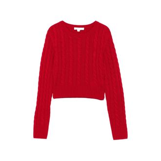 Sporty & Rich Jala Cable-knit Cropped Sweater