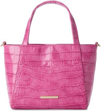 Brahmin Small Mona Croc Embossed Leather Top Handle Bag in Pink at Nordstrom