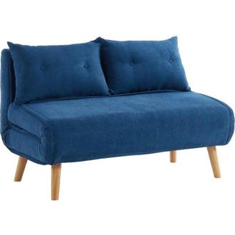 Vente-Unique Vente-unique - Divano letto 2 posti in tessuto Blu - valerio