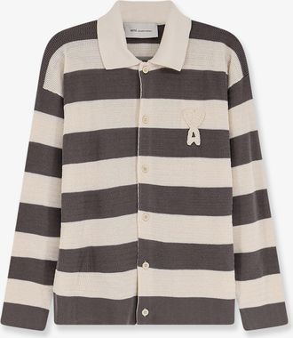 Ami Ami de Coeur striped cotton cardigan - AMI PARIS - gender_Man