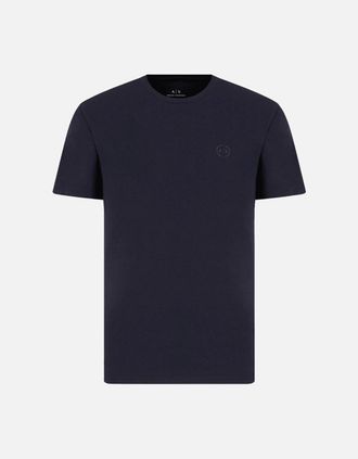 A|X Armani Exchange Mens Cotton Stretch Ring Logo Navy T-Shirt - Size: 38