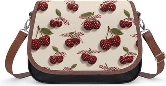 Generic Cherry U.S. Flag Pattern Fashion Womens Crossbody Bags Novelty Handbag Shoulder Bag Purse