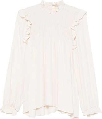 Forte_Forte Ruffled Smocked Blouse